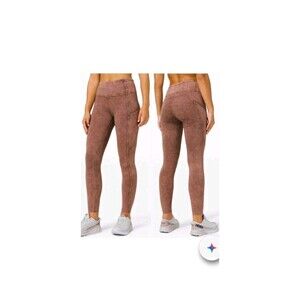 Lululemon Fast and Free II Leggings 25" Nulux - Ice/Dye Brown Earth- Size 2